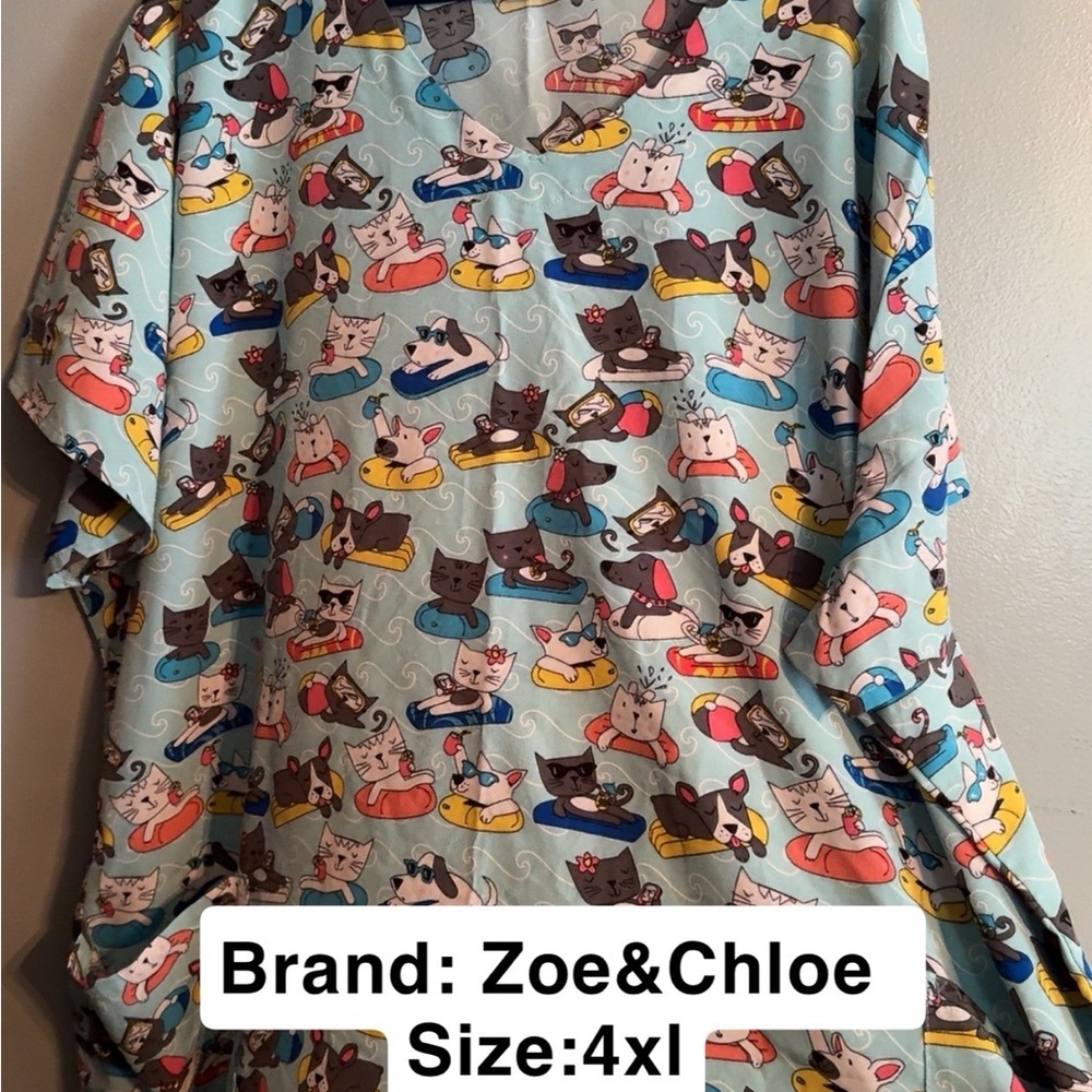 Women's Cat Print Top - Multicolor